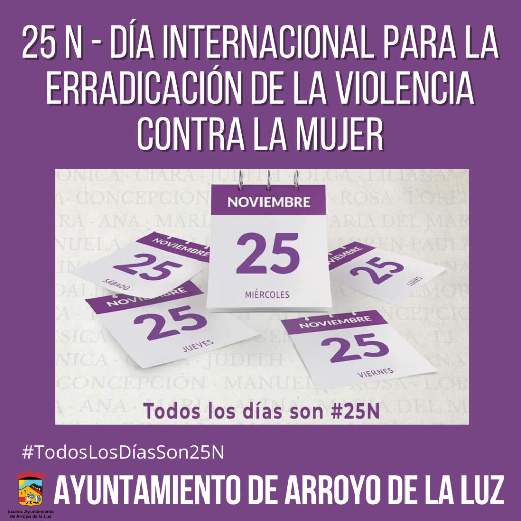 25N – DÍA INTERNACIONAL PARA LA ERRADICACIÓN DE LA VIOLENCIA CONTRA LA ...